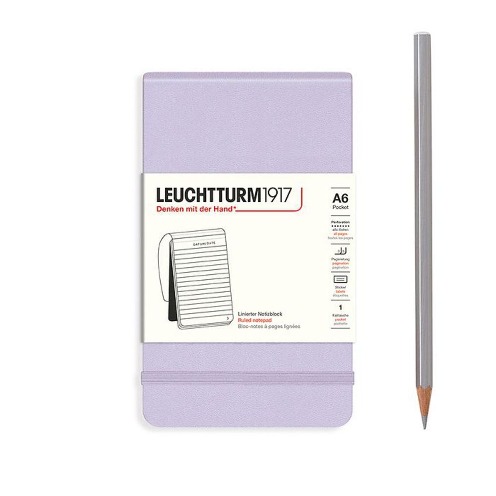 Leuchtturm, Purple, Journal, Art & School, A6, Pocket, Ruled, Notepad, Lilac, 724312